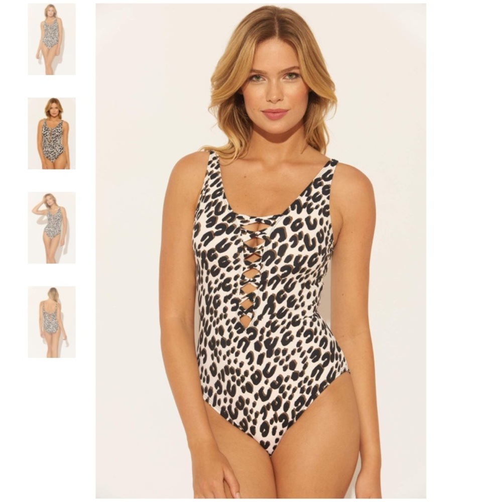 Blue Rod Beattie One Piece Cheetah Swimsuit